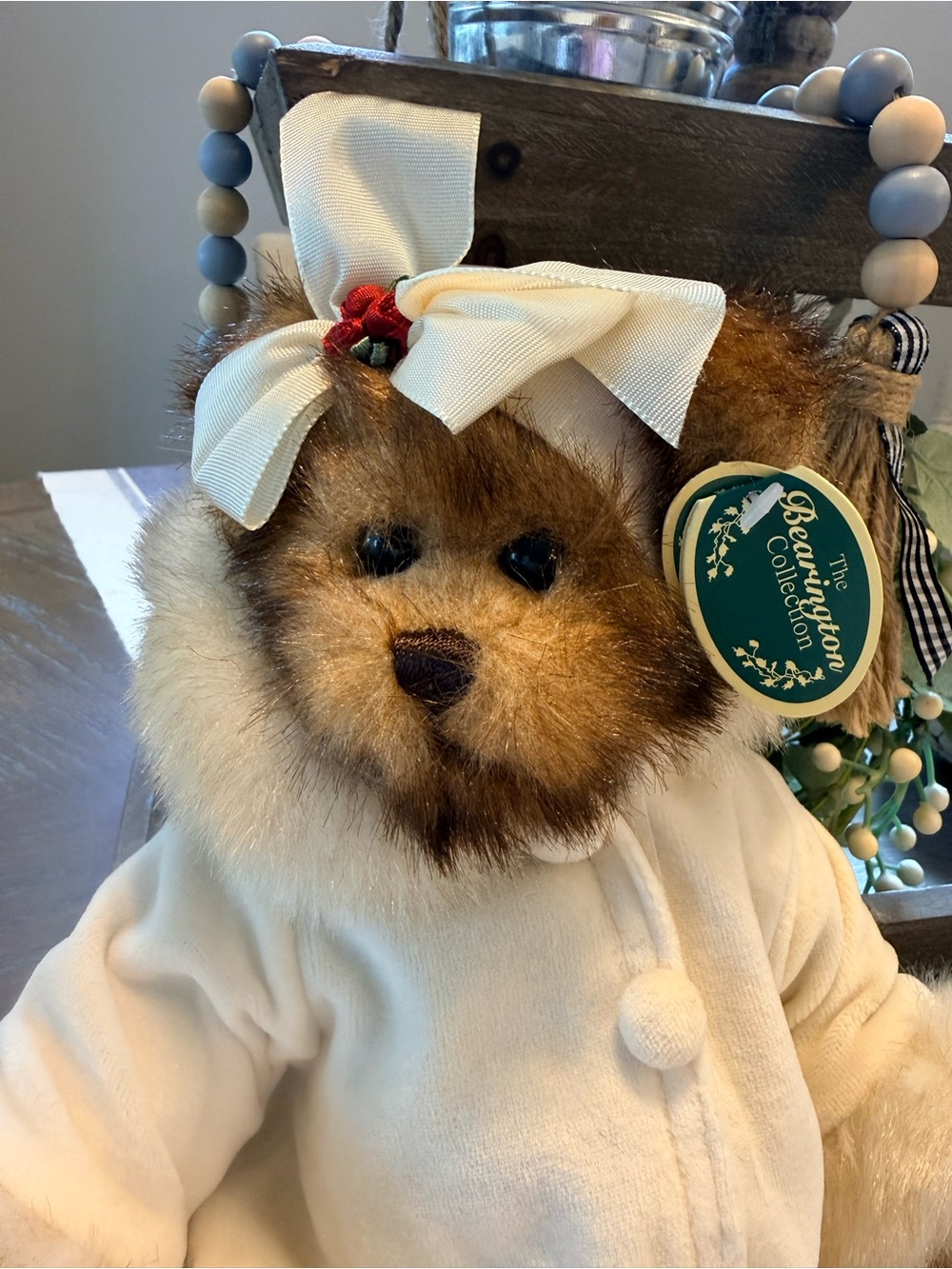 Bearington Collection "Dorothy" Holiday Bear with Bow